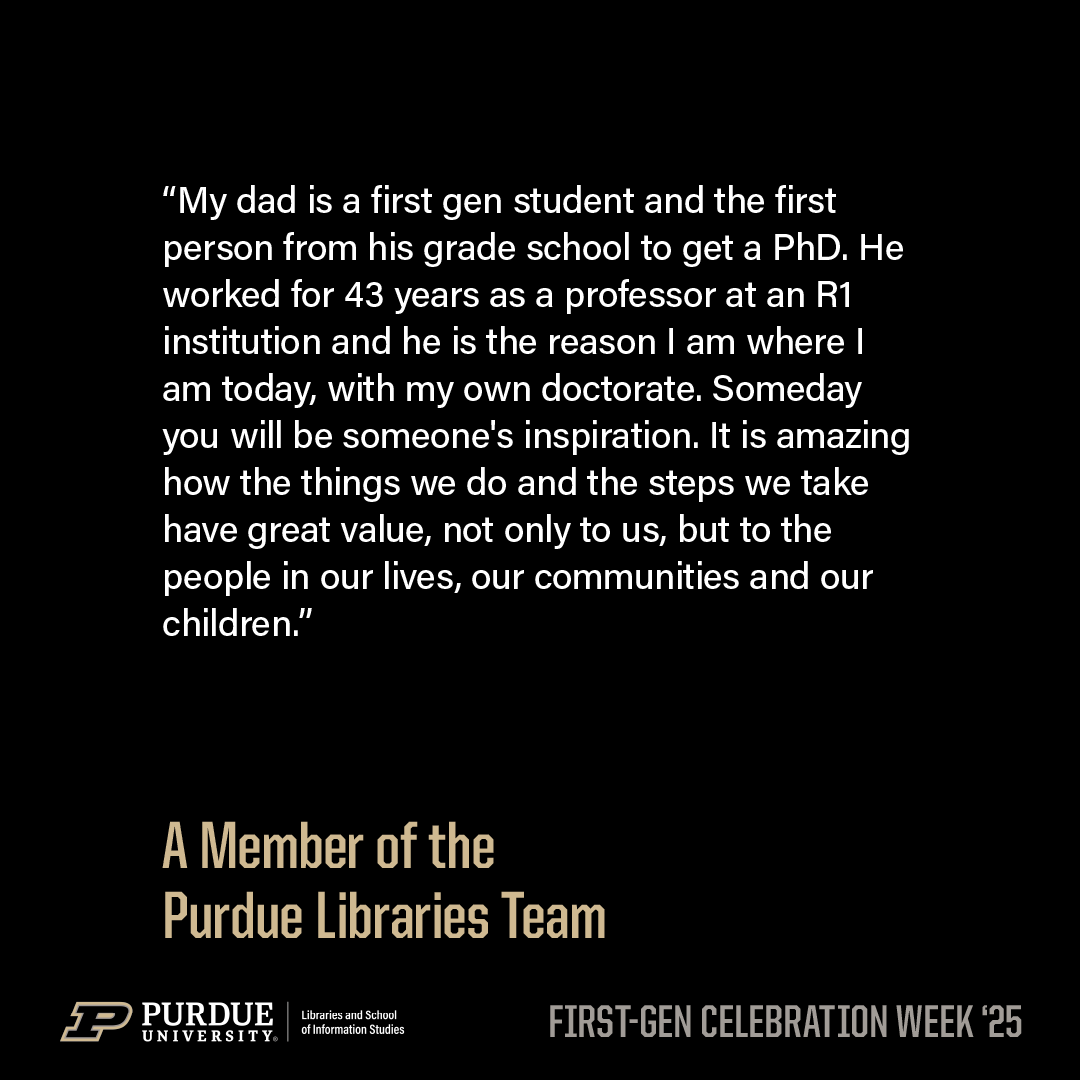 PurdueLibraries's tweet image. Stories of family, perseverance, and inspiration are at the heart of First-Generation Celebration Week.

Your journey has an impact beyond yourself. You are inspiring others each step of the way.