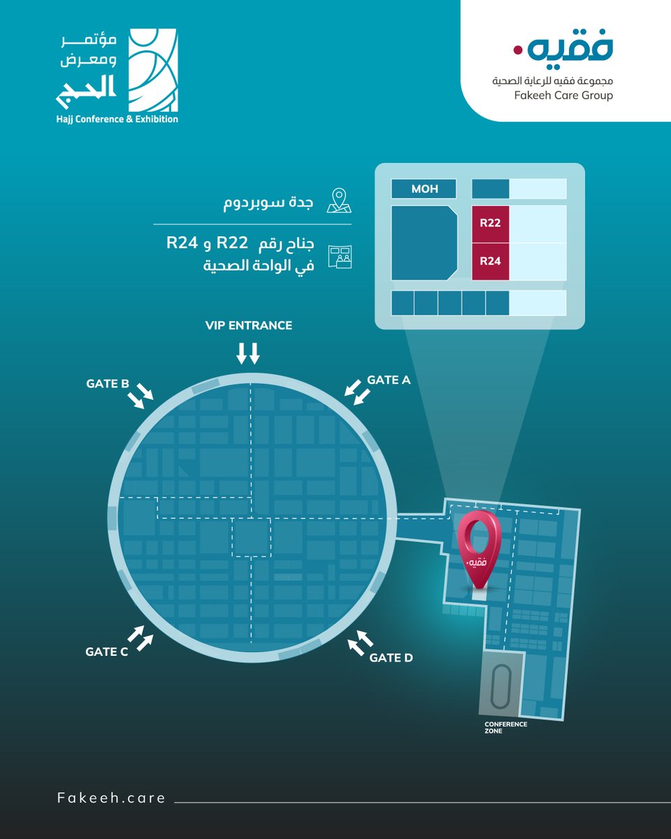 تحت رعاية خادم الحرمين الشريفين – حفظه الله – تشارك مجموعة فقيه للرعاية الصحية في #مؤتمر_ومعرض_الحج بنسخته الخامسة، تأكيدًا لدورها الريادي في دعم منظومة الرعاية الصحية لخدمة ضيوف الرحمن.
نواصل التزامنا بتقديم أحدث الابتكارات والحلول الصحية التي تُسهم في تعزيز التجربة العلاجية