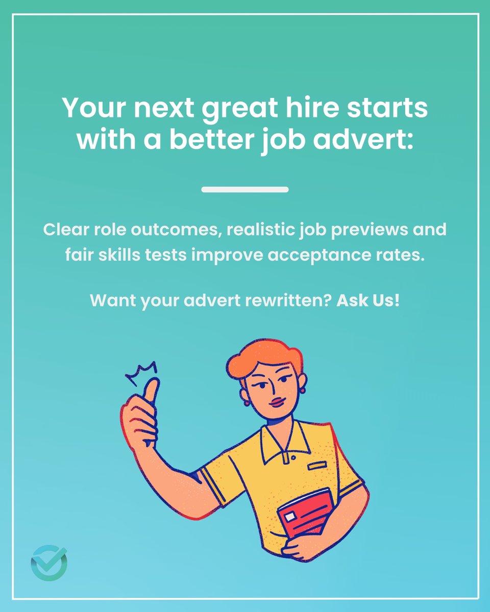 SVC_Solutions's tweet image. Candidate experience starts at the advert ✨

Realistic previews + clear outcomes = higher acceptance rates

#CandidateExperience #EmployerBranding #RecruitmentTips
