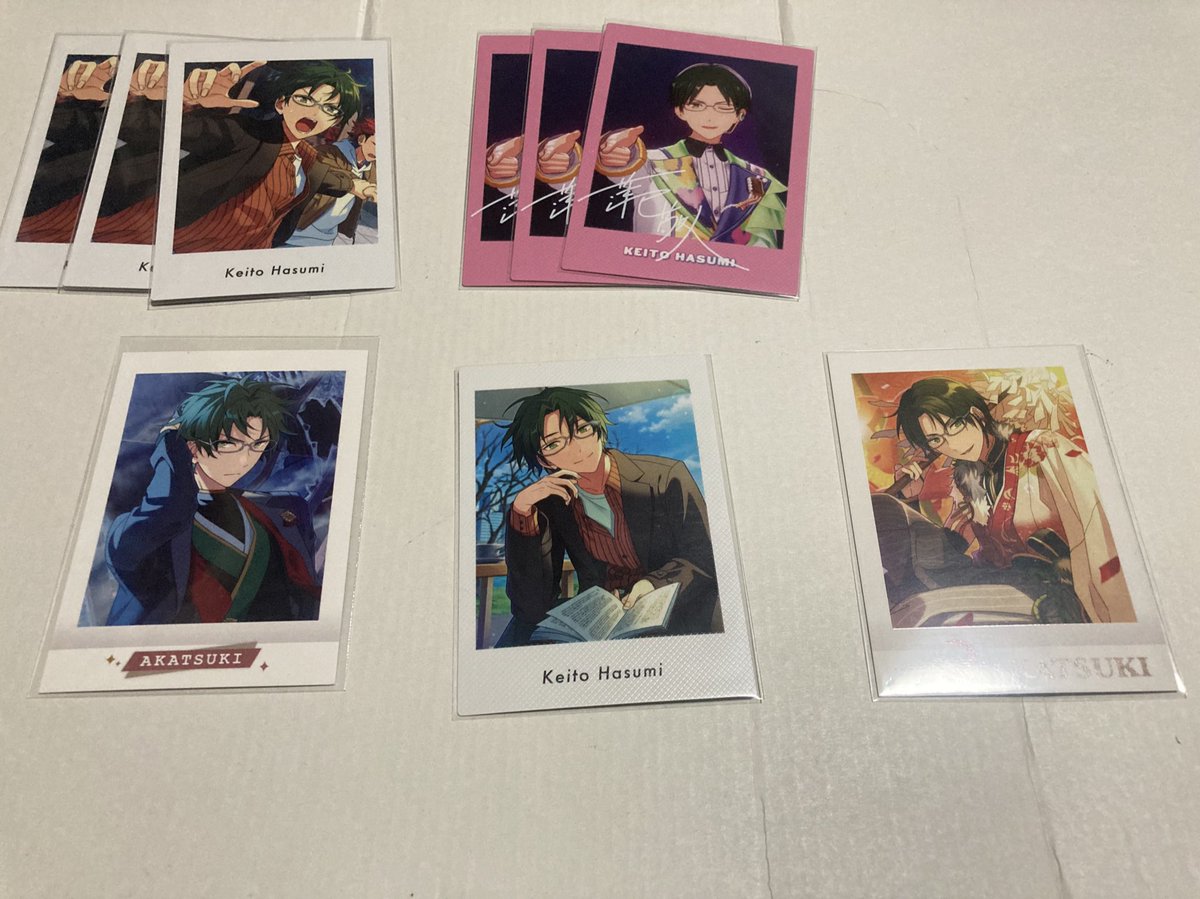 iloveruto's tweet photo. 【譲渡】あんスタ　ぱしゃっつ　ぱしゃこれ　クリアカード　蓮巳敬人

譲）蓮巳敬人画像の9枚
求)600円〜＋送料

バラでのお譲りの場合
通常　¥80/枚
周年　¥100/枚

郵送または博多駅周辺手渡し可
手渡しの場合は送料いただきません。

検索からもお気軽にお声がけください https://t.co/RgMFzmIXDd