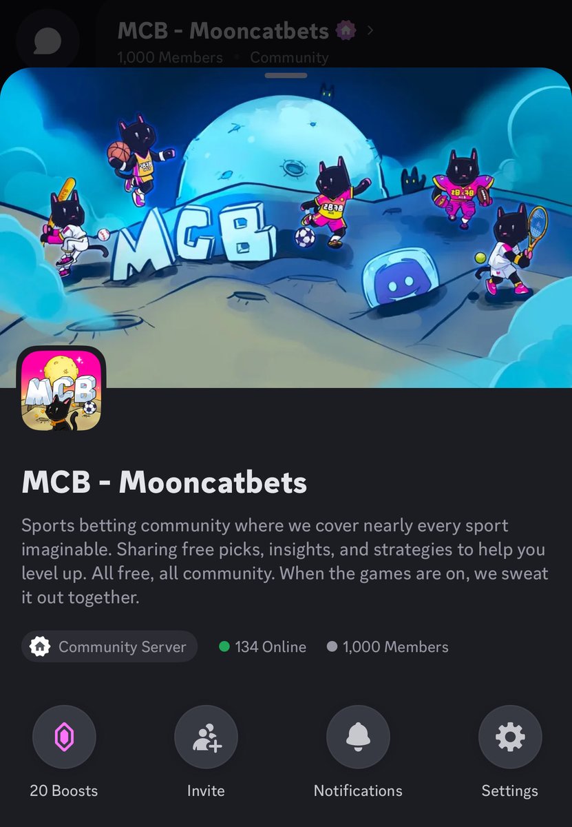 Proud to have reached a huge milestone for the <a href="/mooncatbets/">MCB</a> community today!

1000 members in a year, all organically, no marketing and just by word of mouth and people inviting each other because they enjoy the discord 

What started as a fun idea a year ago, to chat and learn