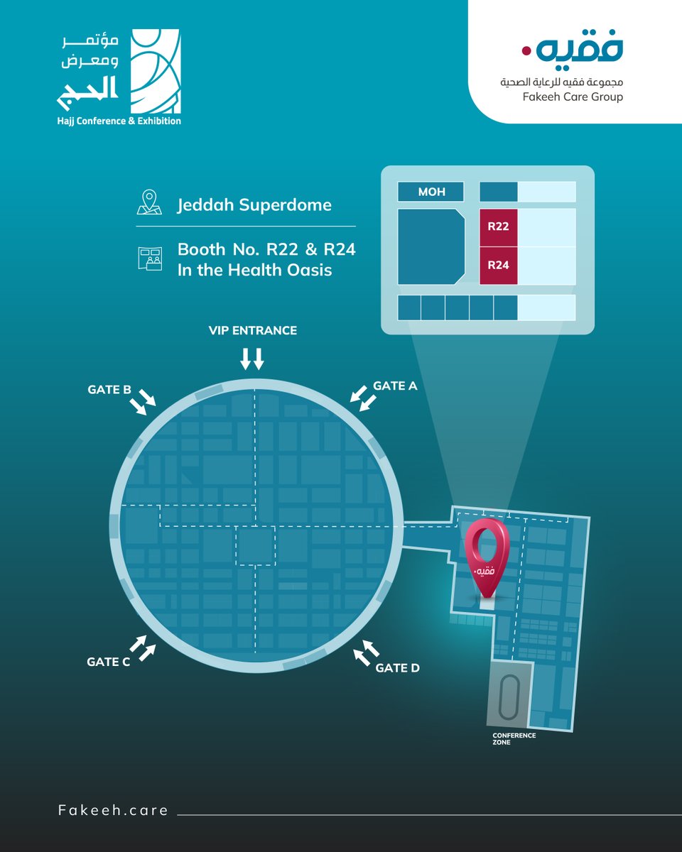 Fakeeh Care Group is participating in the 5th edition of the Hajj Conference &amp; Exhibition, reaffirming its pioneering role in supporting the healthcare system dedicated to serving the Guests of Allah.

We continue our commitment to delivering the latest innovations and healthcare