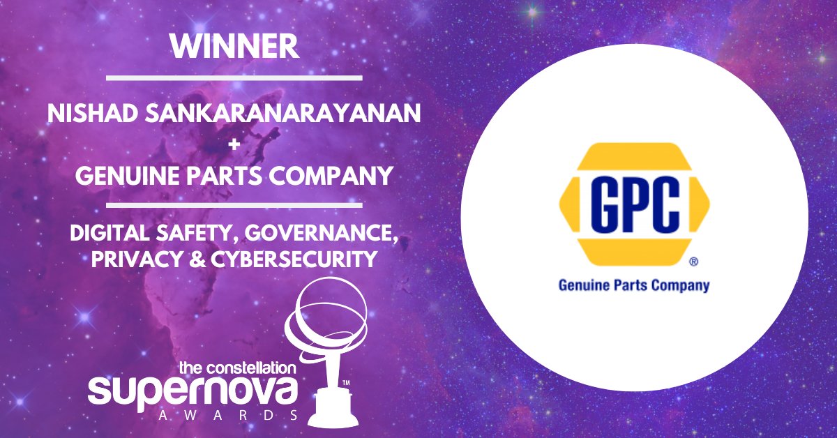 constellationr's tweet image. 🏆 Did you hear? @genuinepartsco is the #SuperNova2025 winner in Digital Safety, Governance, Privacy &amp;amp; Cybersecurity at #CCE2025! 🔐 Discover how GPC unified identity &amp;amp; access for 63K employees across 17 countries 👉 bit.ly/3VxTyTg#Cybers… @Chirag_Mehta