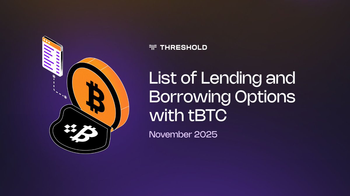 TheTNetwork's tweet photo. 1/10 tBTC is supported across a broad set of DeFi lending protocols. The summary below provides an overview of active programs and the markets currently available for participation ↓ https://t.co/VU4GdEPLsL