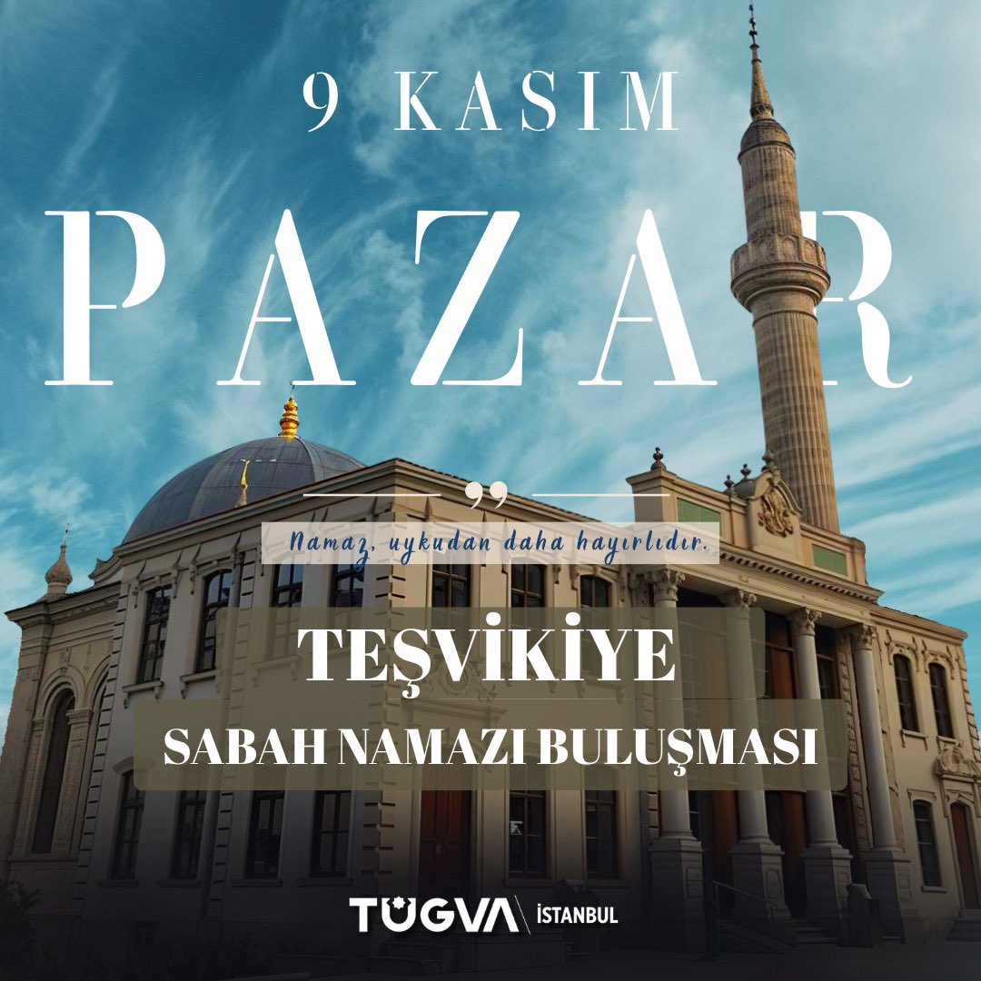 Bir sabah, bir diriliş…

Karanlıktan aydınlığa uzanan bu yolculukta,
secdeyle başlayan bir günün bereketine davetlisin.
Birlikte saf tutalım, dualarımız göğe karışsın.

🕋 Sabah namazı, günün ilk zaferidir.
📍 Teşvikiye Camii
🗓 9 Kasım Pazar