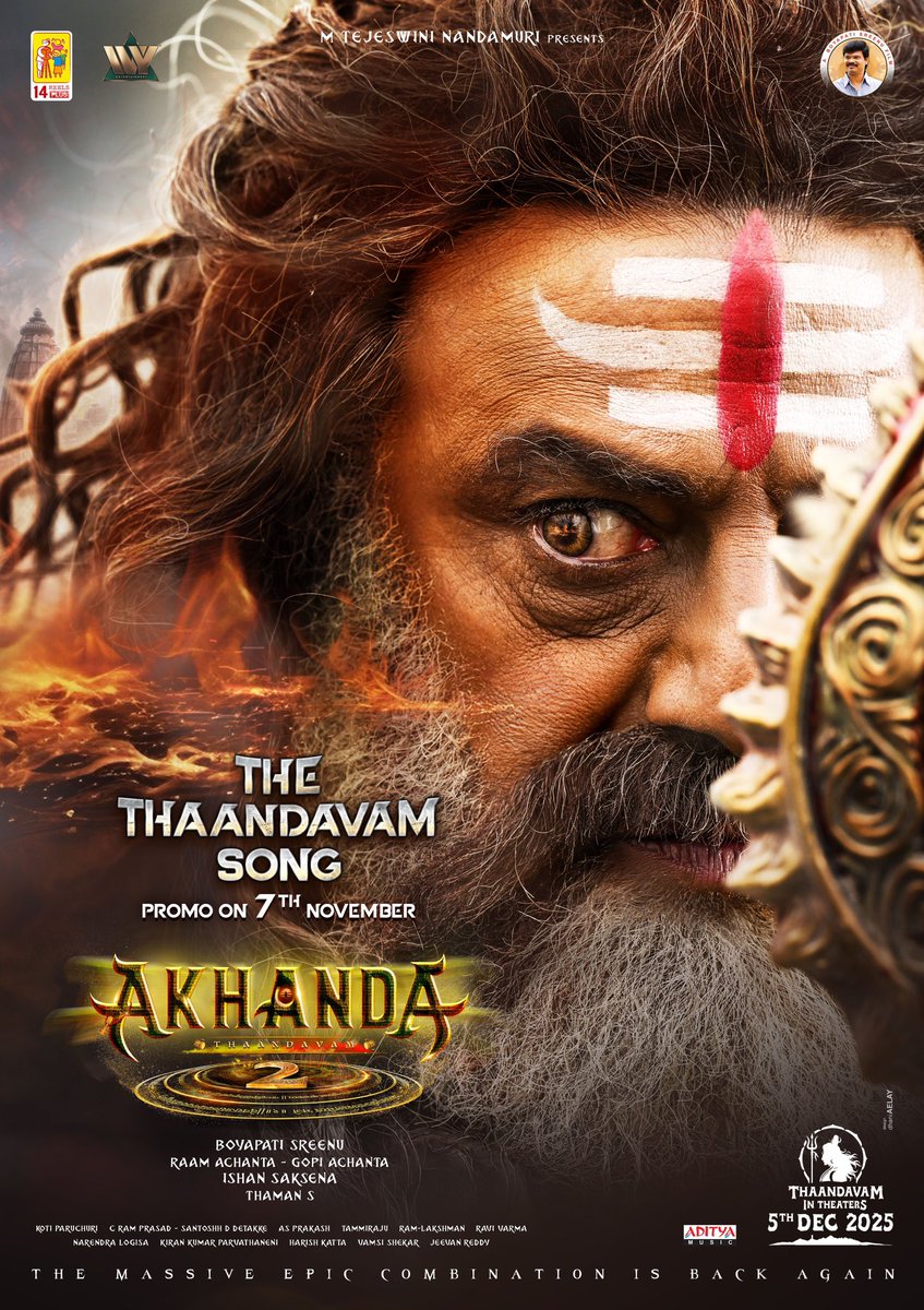 ranjithNBK's tweet photo. Sung by ShankarMahadevan and KailashKher 🔱🔥

PROMO ON - 7th NOV 
FULL SONG - 9th NOV 

#Akhanda2FirstSingle 
#JaiBalayya 🦁 https://t.co/u4U2M2f0p7