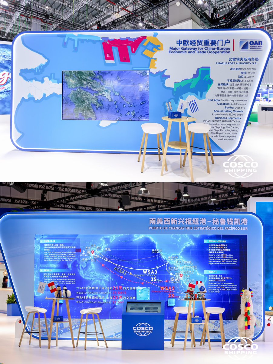 COSCOSHIPPING's tweet photo. 👀We have 20 exhibitor in #the8thCIIE from #COSCOSHIPPING, which bring some of our excellent global logistics solutions.
🤩Come to meet us at 7.2H 7.2A4-05, NECC (#Shanghai)! https://t.co/mIqkw6Sr1N