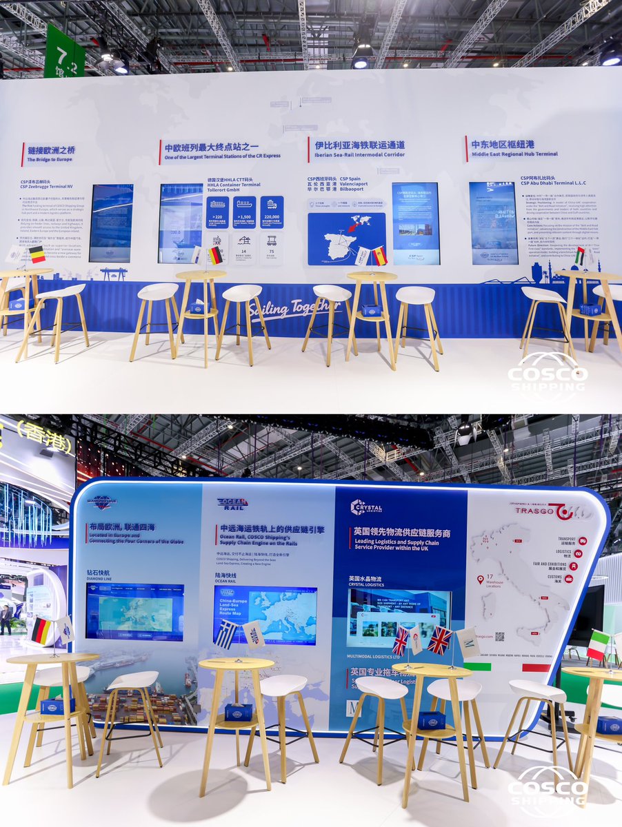 COSCOSHIPPING's tweet photo. 👀We have 20 exhibitor in #the8thCIIE from #COSCOSHIPPING, which bring some of our excellent global logistics solutions.
🤩Come to meet us at 7.2H 7.2A4-05, NECC (#Shanghai)! https://t.co/mIqkw6Sr1N