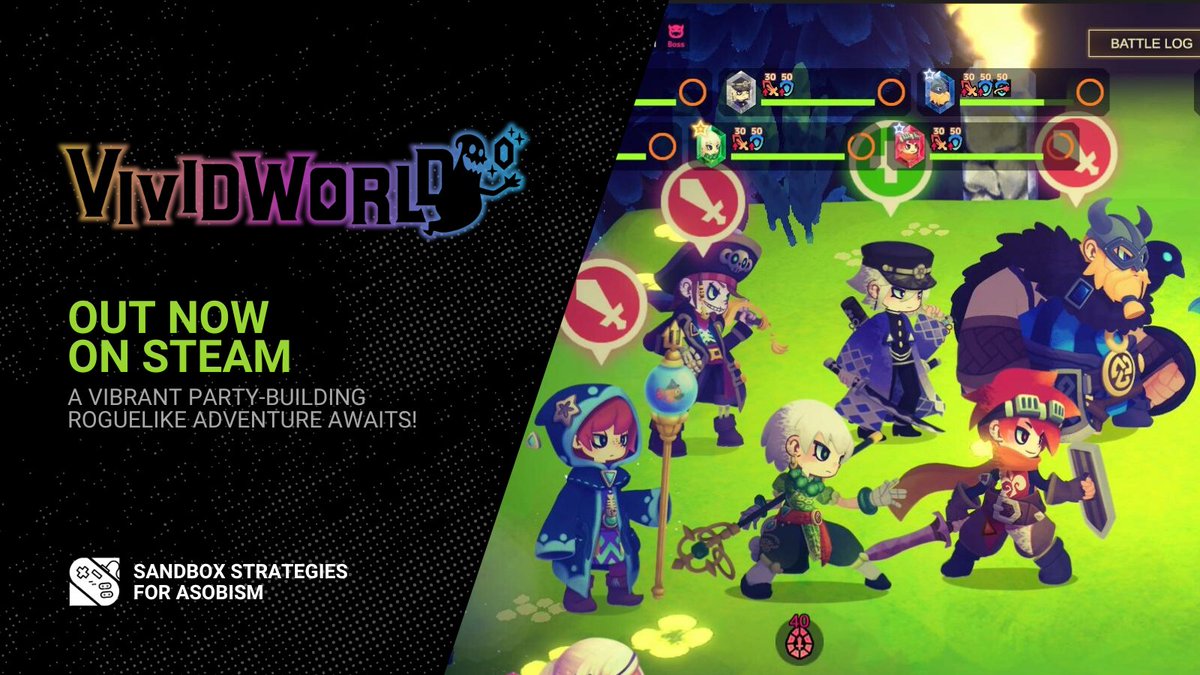 Create a party of gem-ified heroes and dungeon dive through the underworld in Vivid World, the co-op party-building roguelike auto-battler - out now on Steam!

Steam: store.steampowered.com/app/2468550/Vi…
Trailer: youtu.be/VQ7NNpUAcVI?si…
Requests: sbx.gg/vividworld