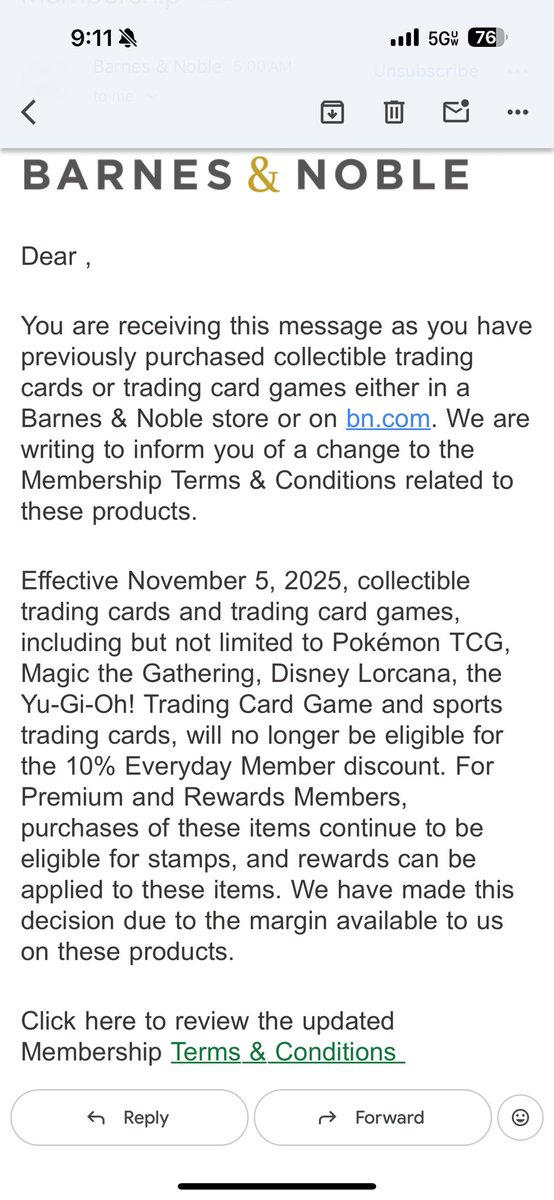 brettfunke's tweet photo. @BNBuzz so you sell me your membership with this discount being the main perk and now take it away, does this mean you’ll be refunding me for the remaining amount of my membership. Your membership numbers are about to plummet, only reason I shop at your store, and I know many in the same boat. Poor decision, even worse decision giving 24hrs notice. Terrible business move.