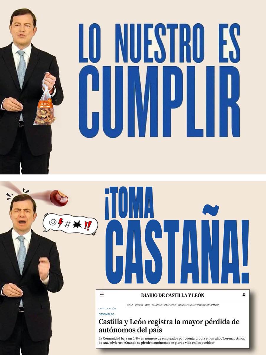 Otoño es tiempo de 🌰 

Os presentamos la nueva serie gráfica:

➡️ “Las castañas de Mañueco.”