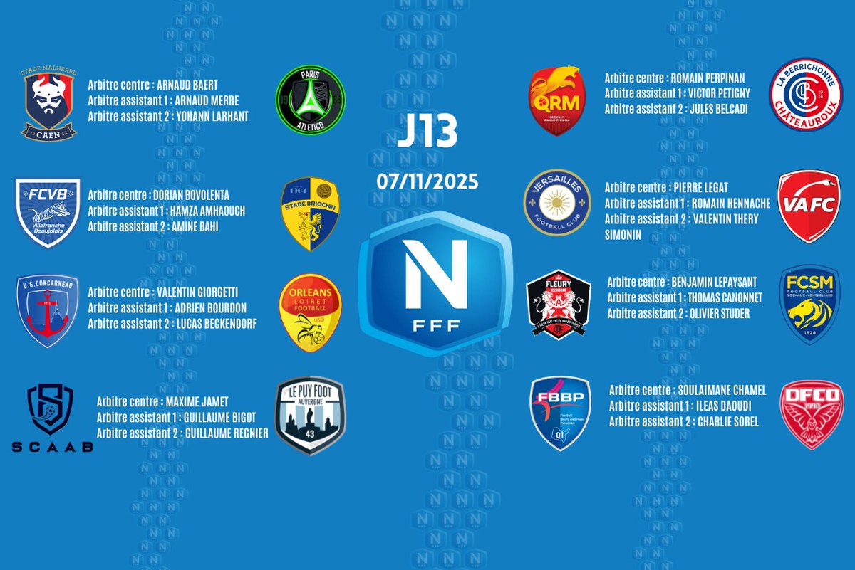 ⭕️Les désignations des compétitions masculines

➡️ 14ème journée de Ligue 2 BKT

➡️ 13ème journée de National

🖥️Retrouvez toute l’actualité des arbitres d’élite français sur notre site web en description du compte
#arbitrage #referee