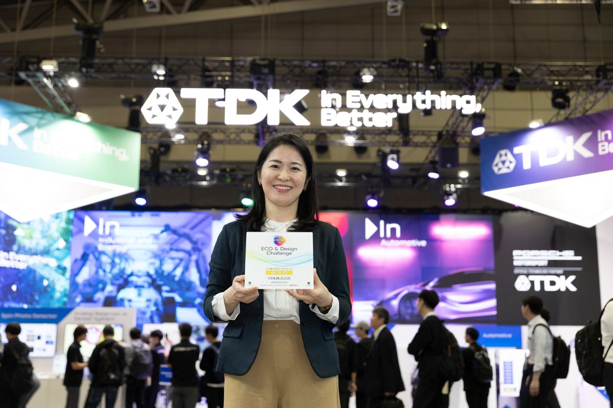 TDK_Corporation's tweet image. 🏆We’re proud to announce that our booth at @ceatec 2025 won the ECO &amp;amp; Design Challenge award. 

⚡This recognition highlights TDK&apos;s recent launch of the new brand identity and tagline, “In Everything, Better.”

#InEverythingBetter #TDKTransformation #ceatec2025 #TDKUnited