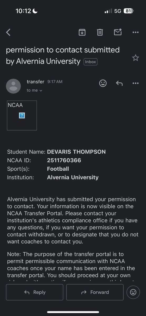 Coaches‼️
Running back
 C/0 2029  H:5’9  W:190  40: 4.7 
I’m now in the NCAA transfer portal with all years of eligibility.  
Phone: 717-699-9450 Email: varthompson25@gmail.com