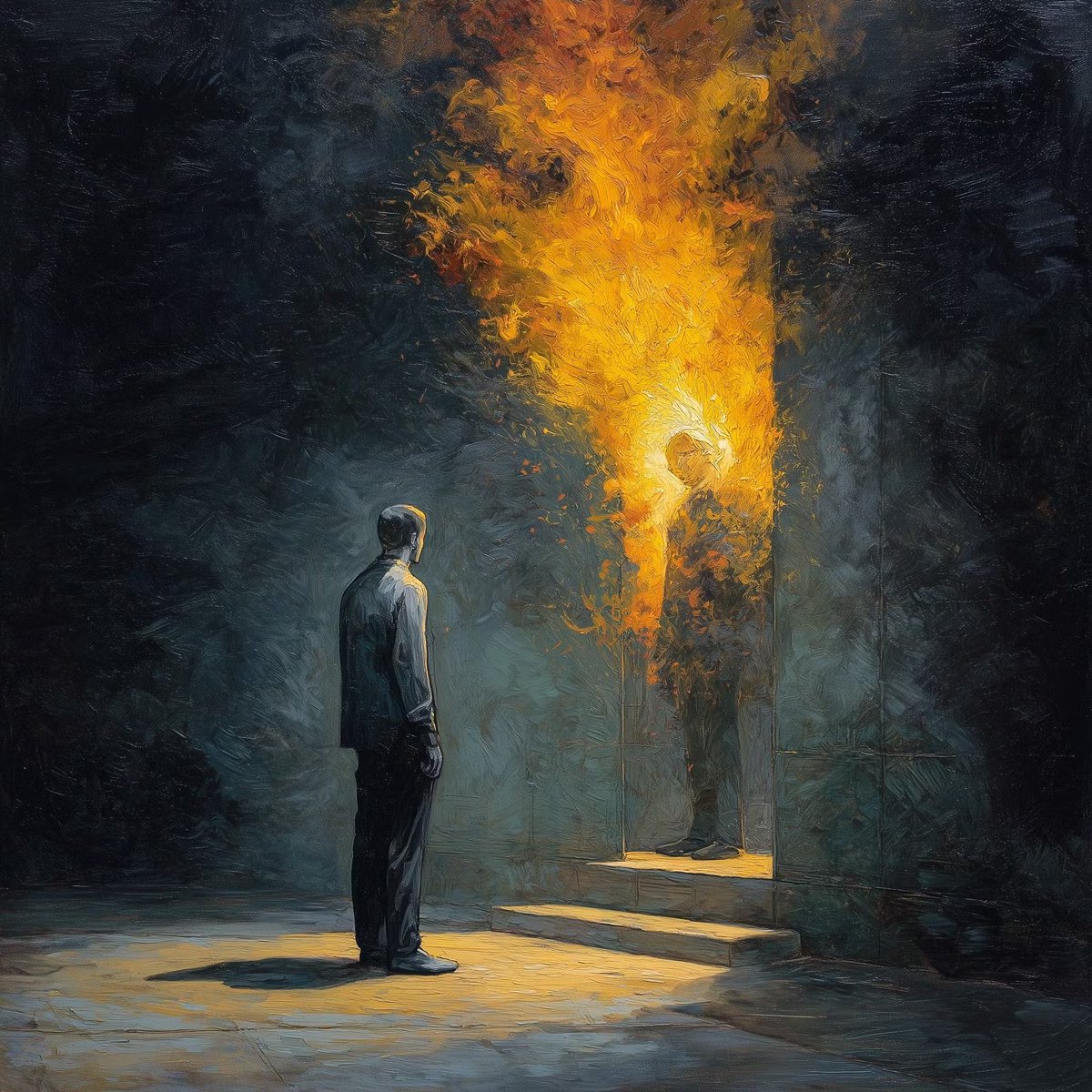 “conversations with my past self.” by <a href="/LucaPonsatoArt/">LucaPonsato.eth/tez</a> 

"i don’t remember what i said, but i remember the effect it had on me." 

Synthetic Nostalgia