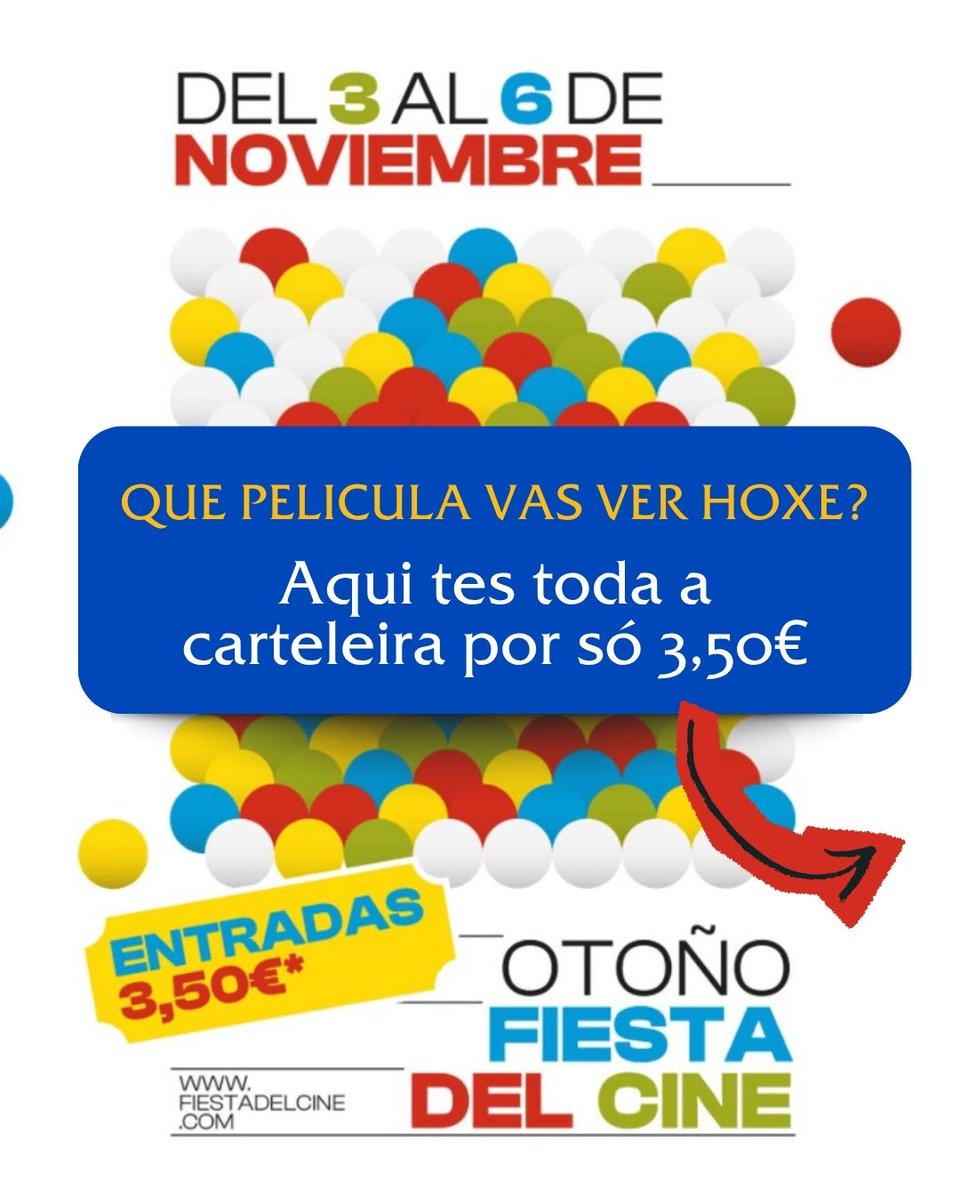 Travesiacc's tweet photo. Seguimos coa Festa do Cine en Cines Yelmo Travesía! E con este mércores pasado por auga, non hai mellor plan ca refuxiarse nunha sala quentiña, gozar dunha boa historia e vela en pantalla xigante por só 3,50 €. Ti, cal vas ver este mércores de cine (e de chuvia)? https://t.co/XGDzRDRWwS