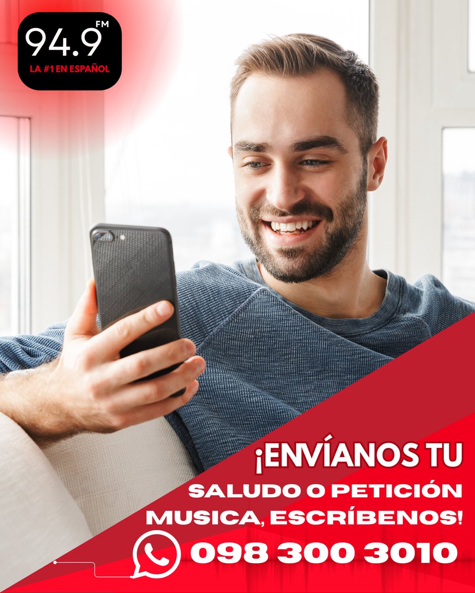 gitanaecuador's tweet image. 📲 ¡Mándanos tu saludo o tu petición musical!
Leemos tu mensaje y ponemos tu canción en 94.9FM, la #1 en español. 🎙️📻

❤️ WhatsApp: 098 300 3010, ¡escríbenos ahora y sintoniza 94.9FM!
#949FM #PideTuCanción #whatsapp