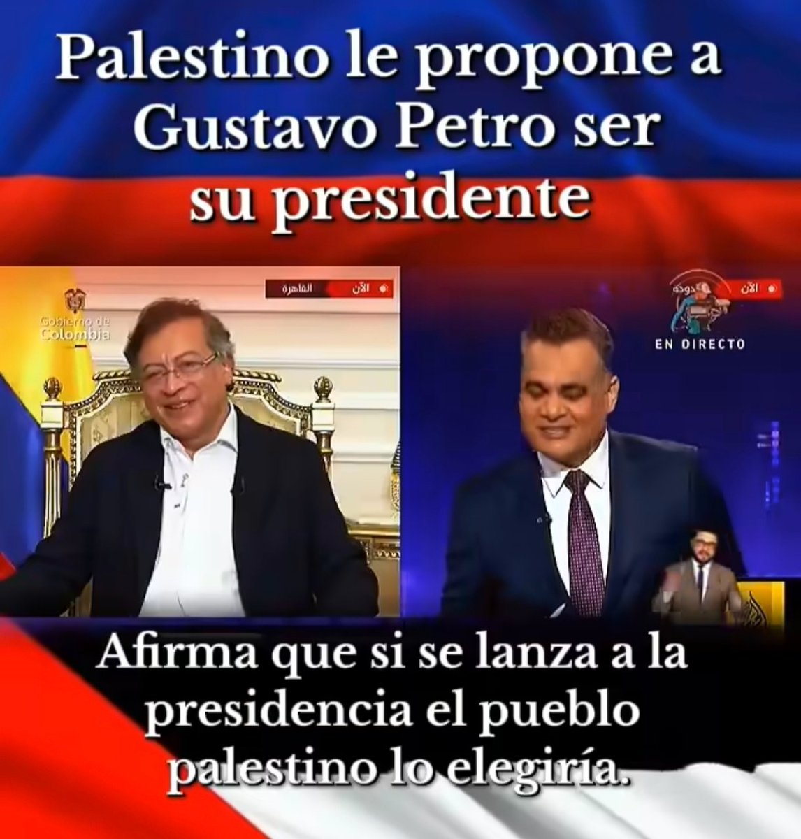 🇨🇴🇵🇸 Musulmanes le proponen a PETRO ser presidente de PALESTINA.

PETRO dice que le suena la idea.

Que opina ❓