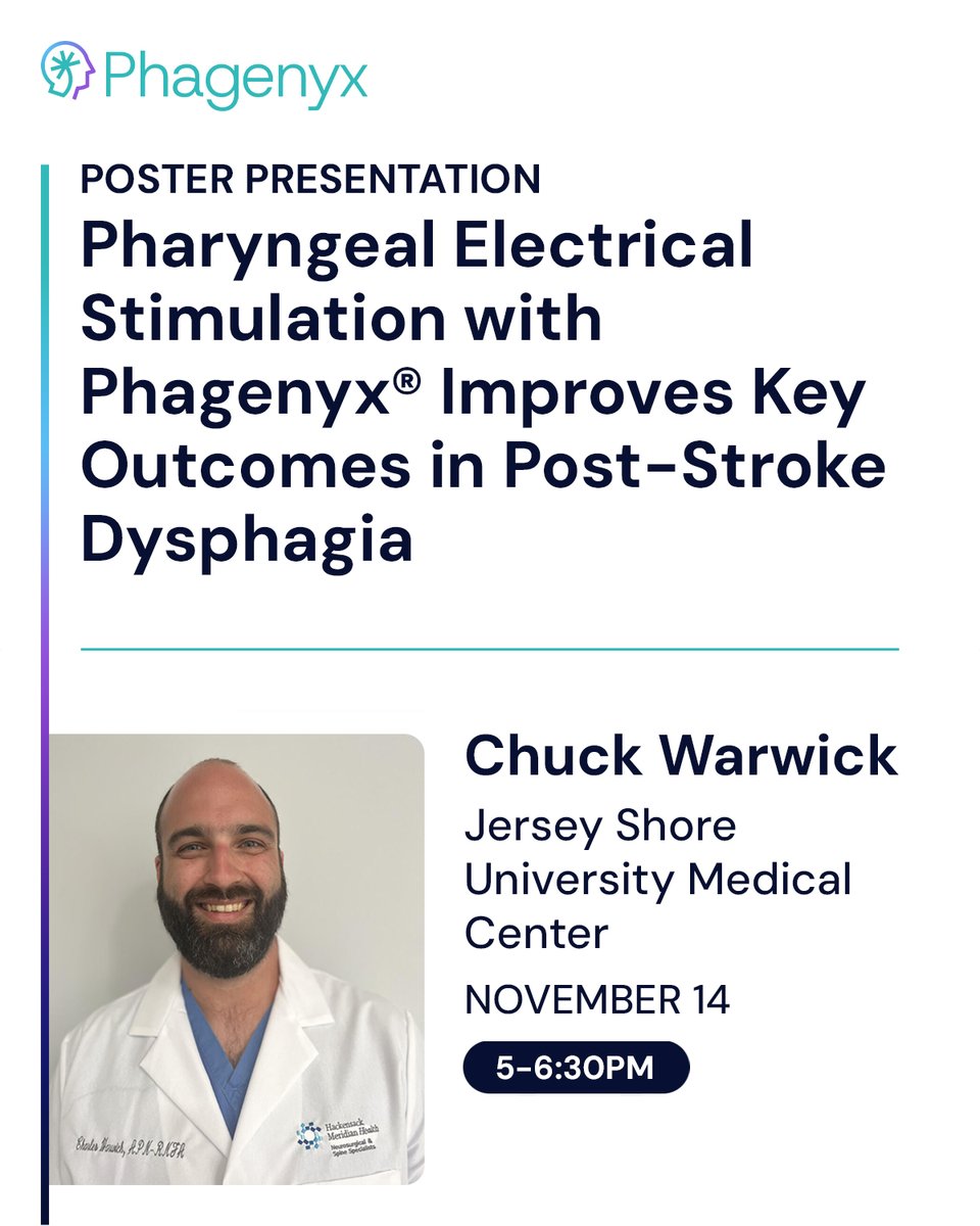 Attending #ANVC2025? Visit Table 4 to learn more about Pharyngeal Electrical Stimulation (PES) delivered by the #Phagenyx System, a first-of-its-kind neuromodulation system designed to restore swallowing control in patients with post-stroke dysphagia.

<a href="/ANVC__/">Association of Neurovascular Clinicians</a> #Dysphagia