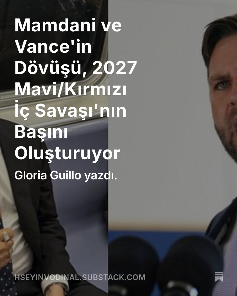 Bir köşede, George Soros tarafından desteklenen, New York’un sözde sosyalist yeni belediye başkanı Zohran Mamdani duruyor. Diğer köşede ise, Peter Thiel tarafından yetiştirilmiş başkan yardımcısı JD Vance var.
hseyinvodinal.substack.com/p/mamdani-ve-v…