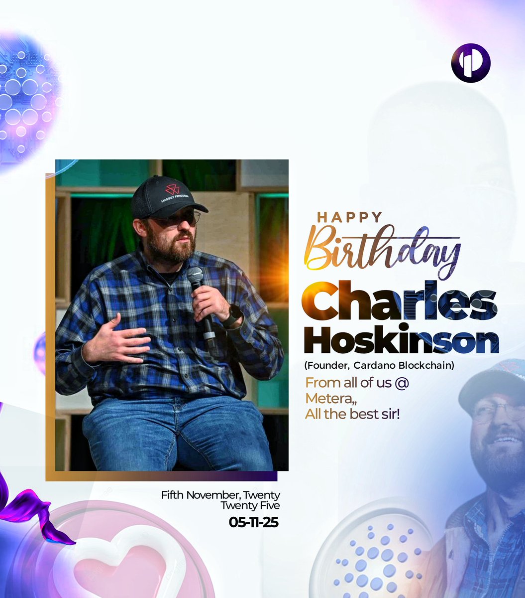 Happy birthday <a href="/IOHK_Charles/">Charles Hoskinson</a> from all of us at metera. 

Your vision for cardano and the entire industry has been nothing short of inspiring. 

Thank you for all you do and we will be happy to see and have you around for the foreseeable future.  

Cheers 🍷
