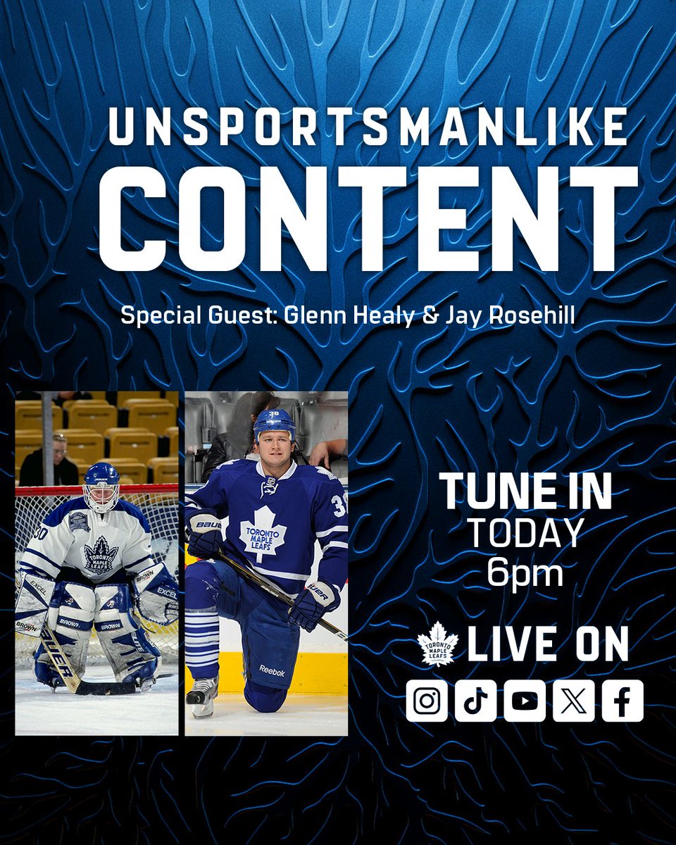 We got Glenn Healy &amp; Jay Rosehill stopping by on Unsportsmanlike Content tonight!

6pm ET with <a href="/ryanlesliemedia/">Ryan Leslie</a> 🍿