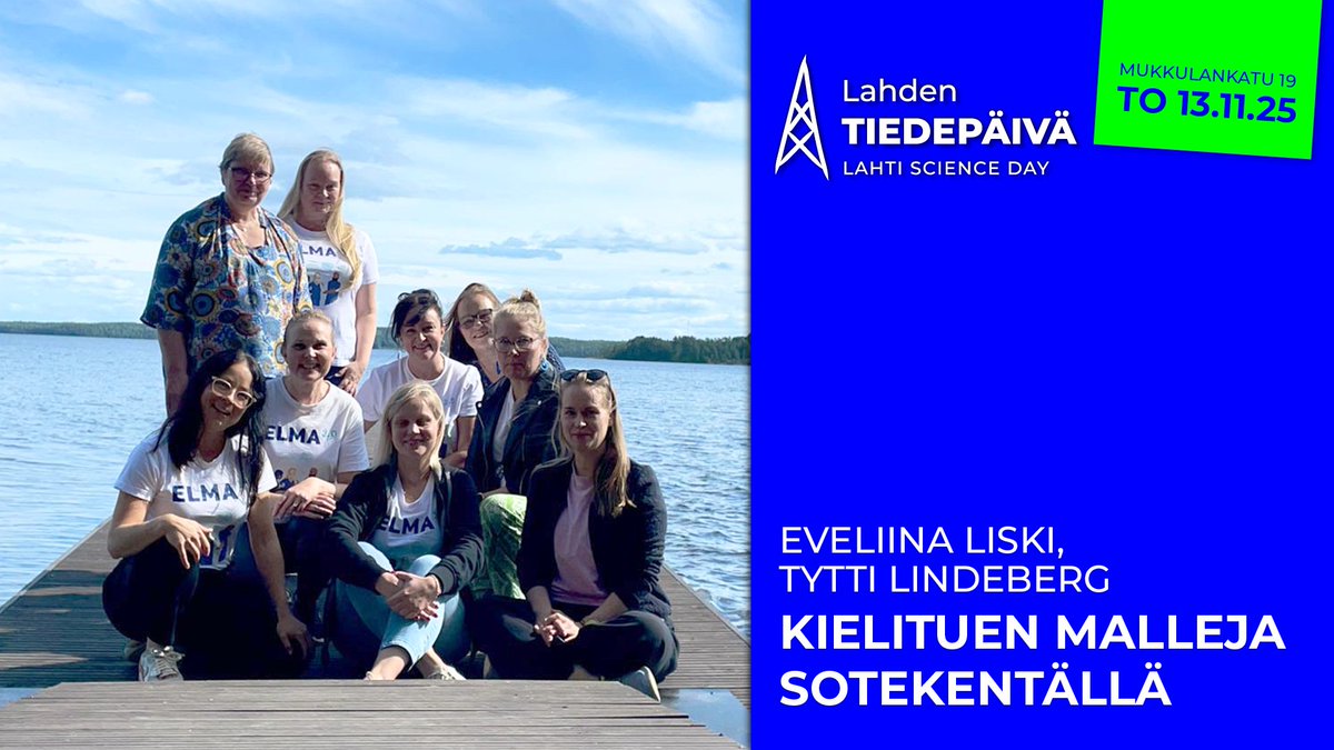"Vieraskielisten hoitajien suomen kielen taidon vahvistamiseksi Elma 2.0 -hankkeessa kehitettiin uusia suomi toisena kielenä -tuen malleja."

lahdentiedepaiva.fi

#LahdenTiedepäivä #lahtionkorkeakoulukaupunki #tiedekuuluukaikille #LahtiScienceDay