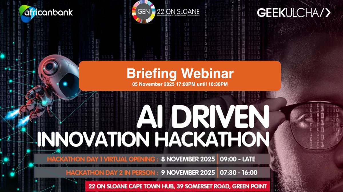 ...and we're live for the GEW AI-Driven Innovation Hackathon Webinar briefing. The Hackathon will be taking place this coming weekend 

#GEW25AIHack