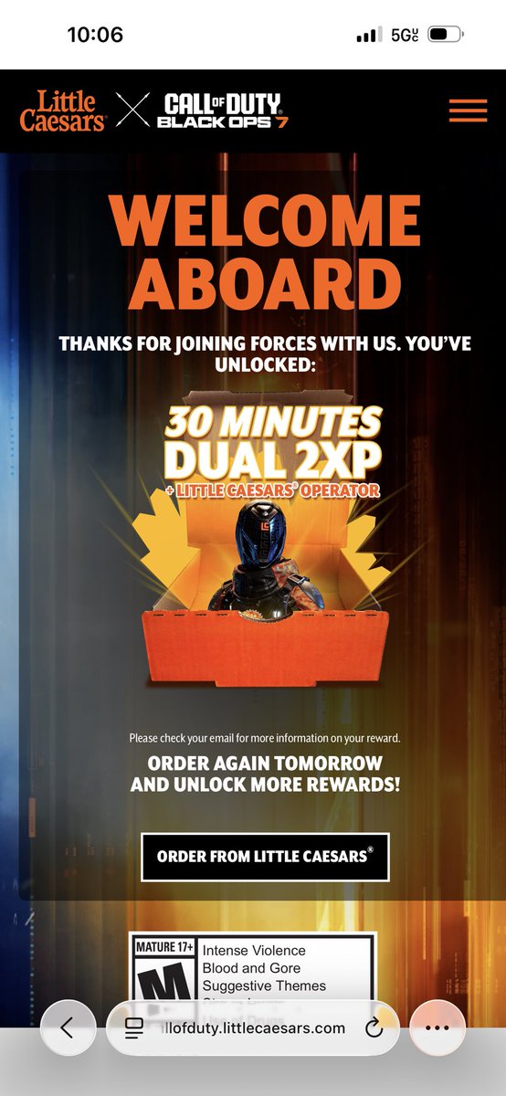 Hey <a href="/charlieINTEL/">CharlieIntel</a> I got my code from <a href="/littlecaesars/">Little Caesars Pizza</a> today