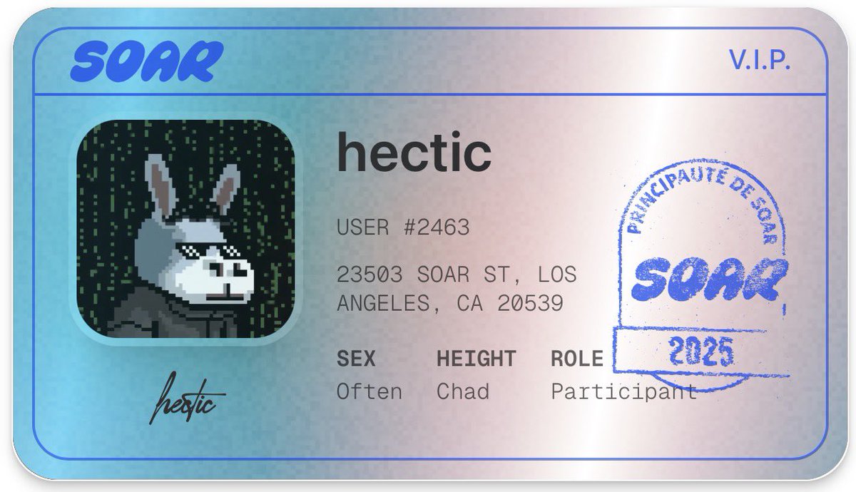 Licensed to SOAR!

<a href="/LaunchOnSoar/">SOAR</a> 

Check out my SOAR ID! app.launchonsoar.com/user/hectic