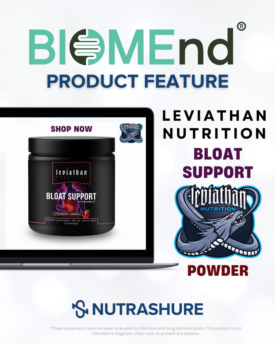 nutrashure's tweet photo. Product Feature | BIOMEnd® x Leviathan Nutrition

Leviathan Bloat Support features BIOMEnd®, the first water-soluble butyrate designed to strengthen the gut barrier, rebalance the microbiome, and ease bloating for improved digestive comfort. https://t.co/3Yqn8GA8Op