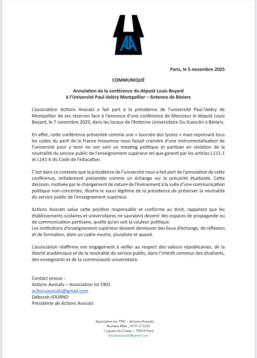 ActionsAvocats's tweet photo. #universite #montpellier #neutralite https://t.co/Pa4x8Zt586