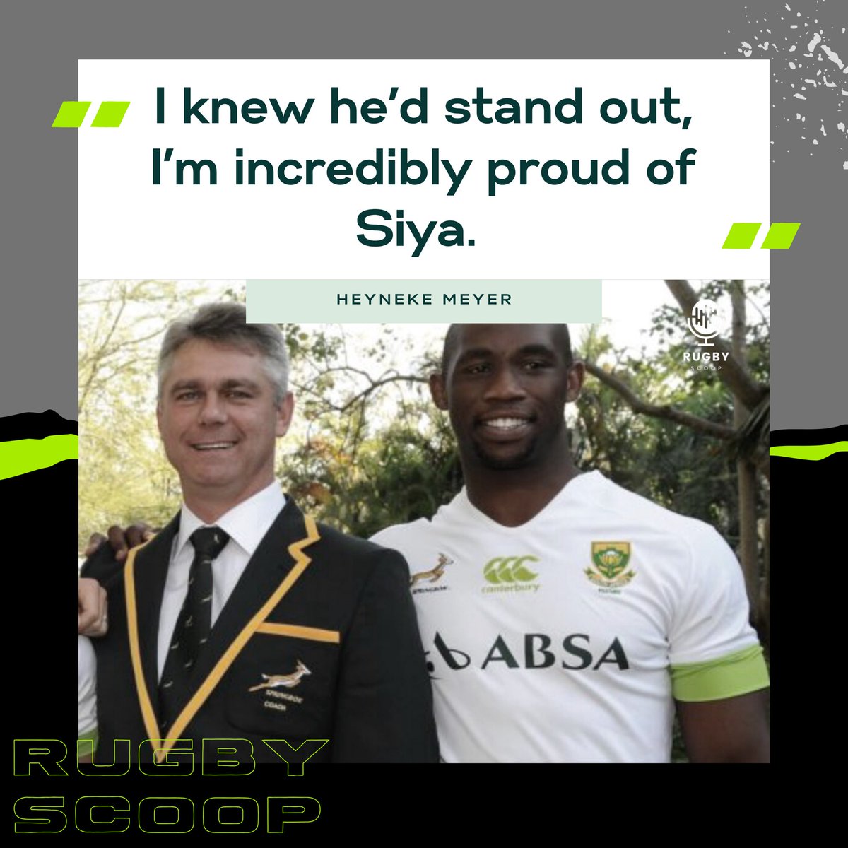 #RugbyScoop | 

I was alive and kicking when we saw Meyer choose other players ahead of Siya after his impeccable performance against Scotland on debut…..