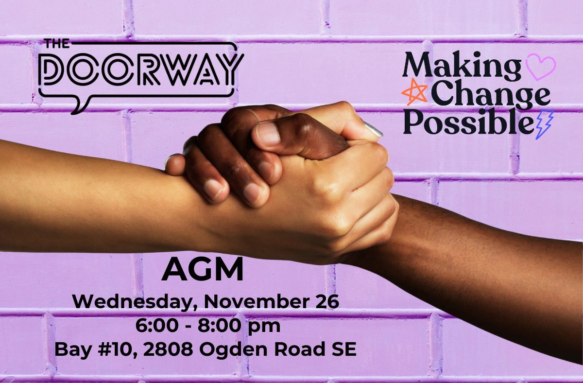 📣  ANNOUNCEMENT!📣 

Registration is official open for our 2025 Annual General Meeting!

⭐  Join us on November 26 at 6:00PM at The Doorway for an evening of community and celebration.

Register here - canadahelps.org/en/charities/t…
