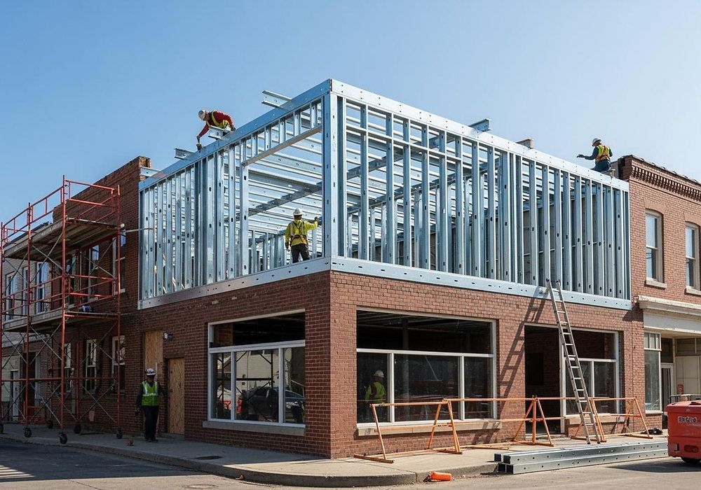 ypp_canada's tweet image. Cold-formed steel framing provides a strong, lightweight foundation for additional floors. Find out why it&apos;s a great choice for your next project! yppcanada.com/post/cold-form… #ColdFormedSteel #SteelFraming #ConstructionInnovation #BuildingDesign #Architecture #Engineering