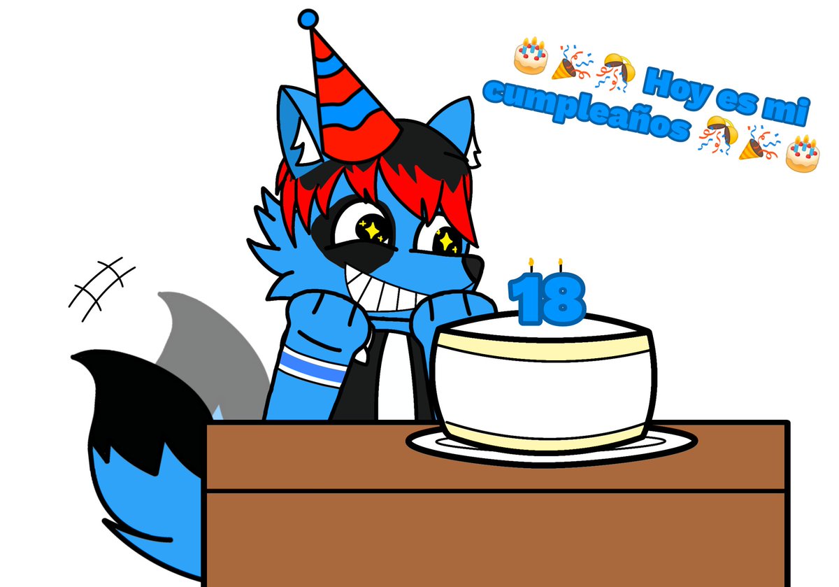 Hoy es mi cumpleaños 🥳. 
Ahora tengo 18 años ya soy un adulto 

Muchas gracias por todo y lamento mucho la ausencia de posts. Estaba muuuy corto de ideas (flojera, de echo)
 
Pero bueno, ahora una nueva etapa de mi vida comenzó. Y espero lo mejor de mi.

Ah y hice este dibujo