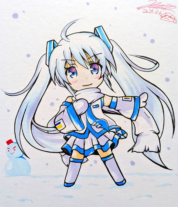 19枚目・デフォルメマフラーさんです。 今日は調子悪かった…。 そして明日は完全にイラストが描けません。