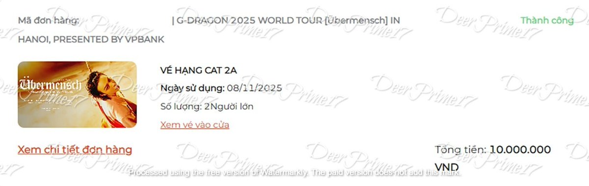 DeerPrime17's tweet photo. WTS - G-DRAGON 2025 WORLD TOUR [Übermensch] IN HANOI  Day 1 08.11.25 2 Cat 2A direct for price &amp; more  #GDRAGON #GD #Übermensch #위버맨쉬 #GDRAGON2025 #GDWORLDTOUR2025 #GDWORLDTOURÜbermensch #HANOI #AEGPresentsAsia #8Wonder #ERCMG #VPBank https://t.co/njXx4PbysS