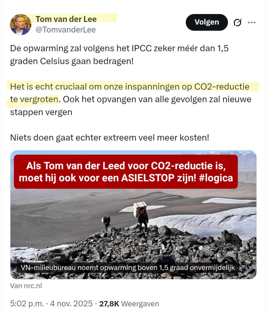 lewinskylou2's tweet image. Als @tomvanderlee voor CO2-reductie is, is hij ook voor een ASIELSTOP. Kan niet anders! #logica 

Want al die asielzoekers stoten CO2 uit!
#asielstop