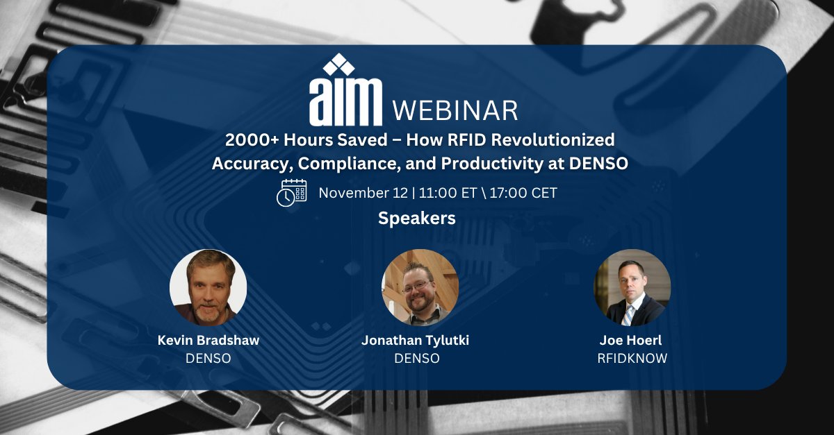 Register now for our upcoming webinar with RFIDKNOW and DENSO! 

Discover how <a href="/DENSOAutoParts/">DENSO Auto Parts</a> leverages RFID technology to save over 2,000 hours annually while boosting accuracy, compliance, and overall productivity.

🔗us02web.zoom.us/webinar/regist…