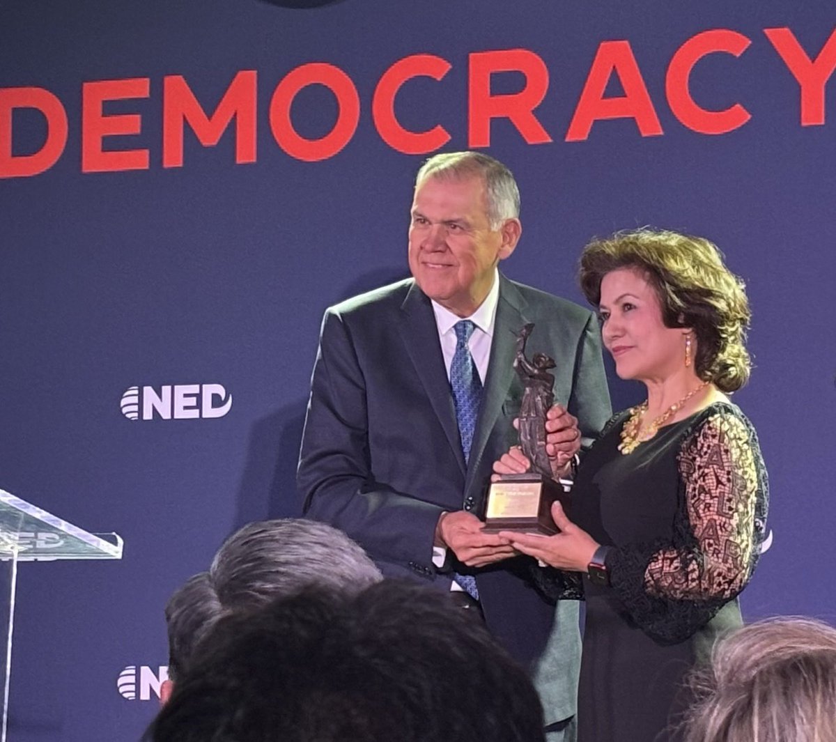 Author Rushan Abbas accepts the ⁦<a href="/NEDemocracy/">NEDemocracy</a>⁩ 2025 Democracy Award for her organization Campaign For Uyghurs last night in Washington, DC. ⁦<a href="/CUyghurs/">Campaign For Uyghurs</a>⁩ 

Many dignataries including the Sikyong of Tibet were in attendance ⁦<a href="/CanadaTibet/">CanadaTibetCommittee</a>⁩ ⁦

⁦<a href="/joshrogin/">Josh Rogin</a>⁩