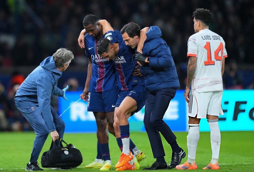 🚨Selon <a href="/FabriceHawkins/">Fabrice Hawkins</a> : Pas de fracture pour Achraf Hakimi. Grosse entorse. Ligaments interne de la cheville gauche touchés. 

Durée d’indisponibilité entre 6-8 semaines