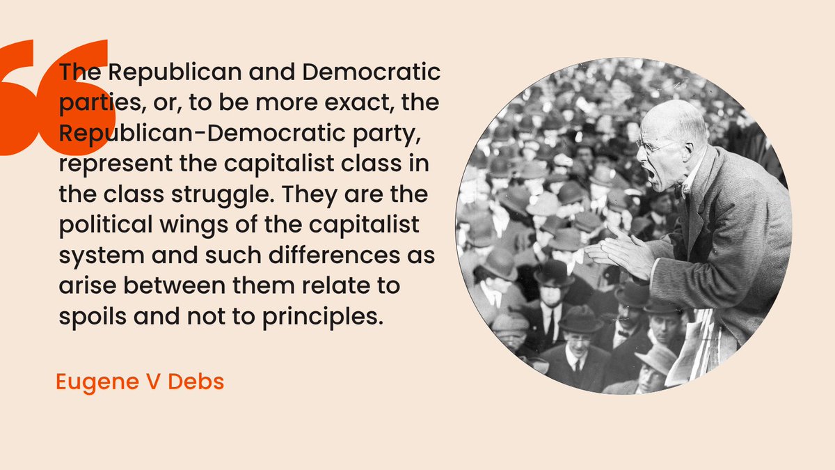 marxistJorge's tweet image. Since Mamdani has quoted US socialist hero Eugene V Debs, this is what he had to say about the two parties of the ruling class: