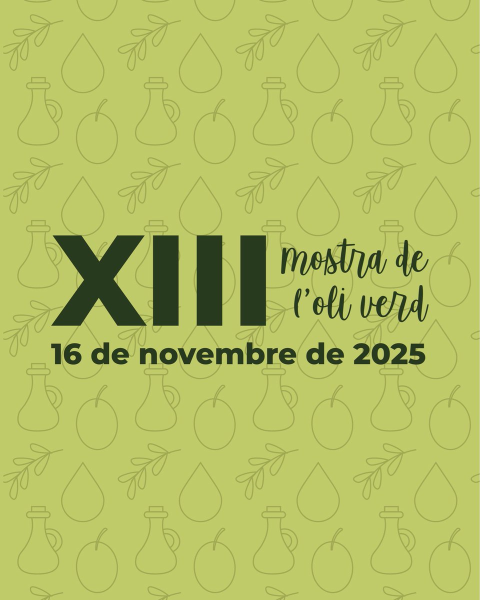 TerrallBorges's tweet photo. 🗓️ 16 de novembre de 2025  XIII Mostra de l’Oli Verd!

US HI ESPEREM! Vine a tastar la diferència de la nova collita 25/26! Terrall, compromís amb la terra 🌍

#terralldesantisidre  #oliverd #oilexperience #olidopgarrigues #LesBorgesBlanques #LesGarrigues #OOVE #OliNou https://t.co/DP0GxO6aSh