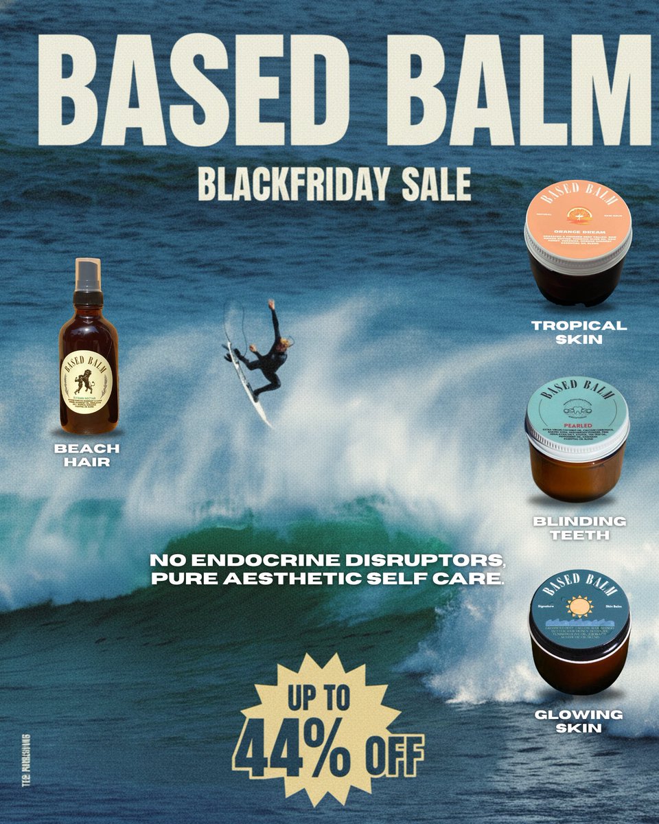 basedbalm's tweet image. It's The Swell Of The Year. 

There has NEVER been a better time to Balm up. 

Enjoy this season with a glow that says it all. 

basedbalm.com/discount/BLACK…