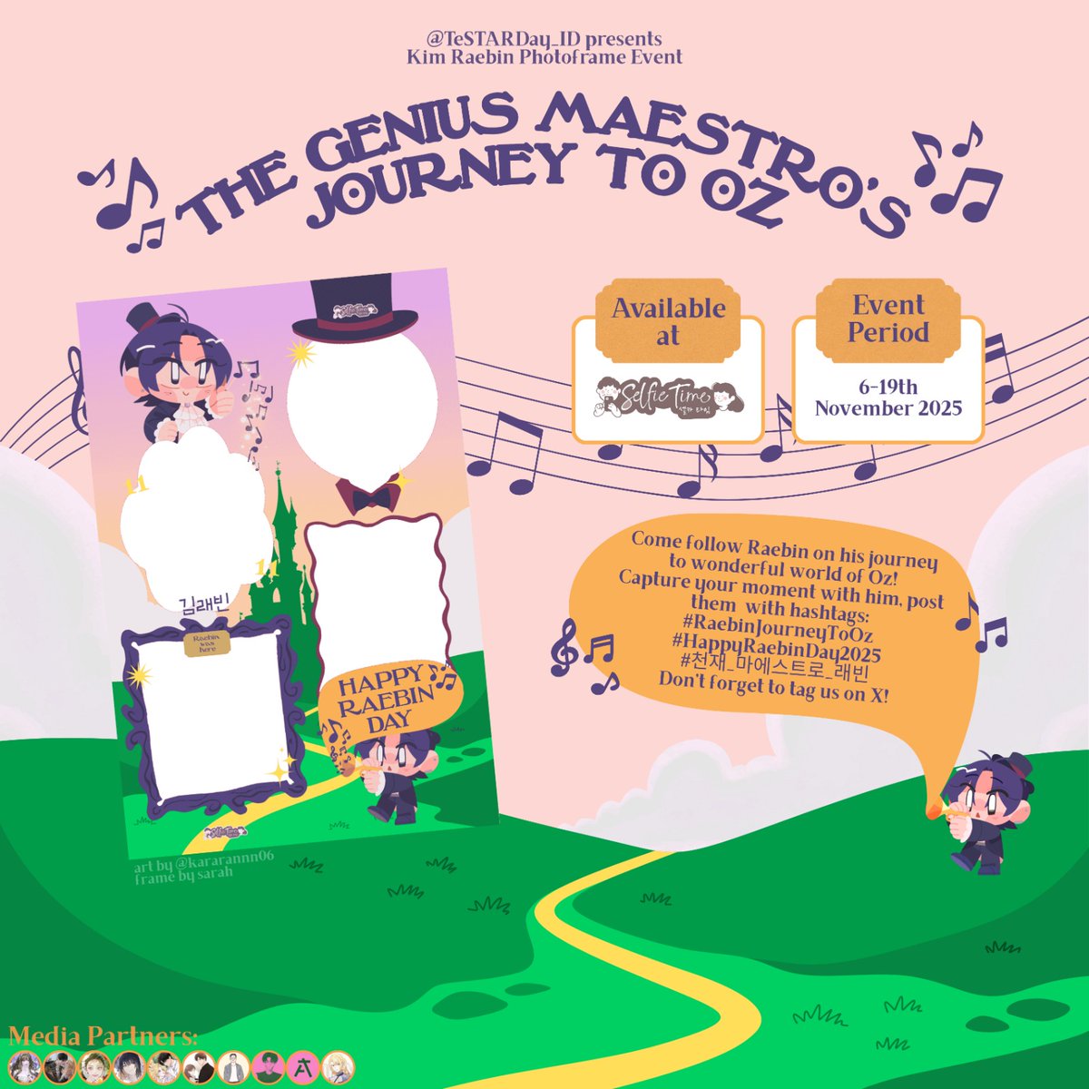 WEBCOMICFESS's tweet photo. ✨Dear Our Esteemed Guests✨

You’re invited to Kim Raebin: The Greatest Maestro – Journey to Oz 🎂🎶

📍 @selfietimeid
📅 Nov 6–19

Strike your best pose, tag @TeSTARDAY_ID, and use the magic hashtags below 💜

#RaebinJourneyToOz
#HappyRaebinDay2025
#천재_마에스트로_래빈 https://t.co/tvC3dfYhX9