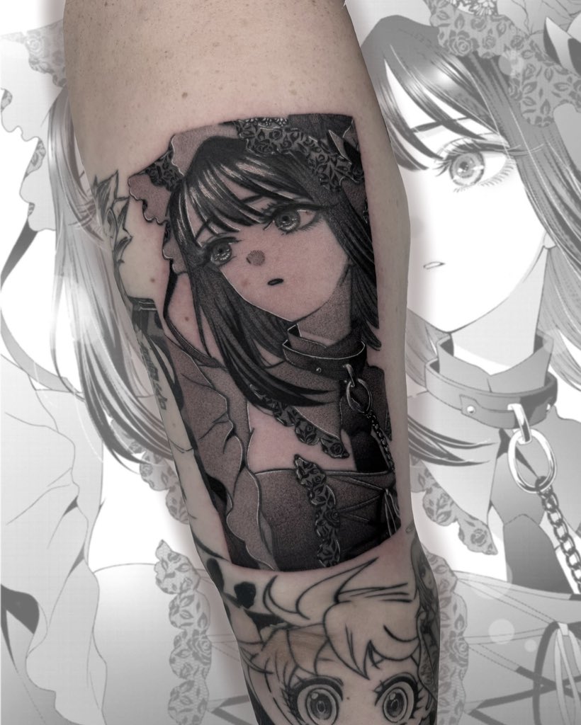 paintedbluu's tweet photo. Hi guys ☆ 
I’m a tattoo artist from Detroit, MI &amp; I’m booking new clients for Jan-Mar 2026 currently ☆ 
I specialize in fineline blackwork, anime &amp; blackout tattoos ☆
Below is the link to fill out a booking form! ☆ 

Instagram has zero reach these days it’s so garbo!! https://t.co/E3L51Tkb5w