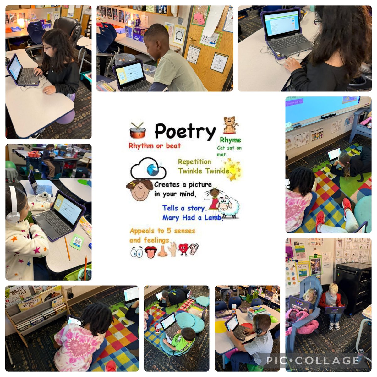 In our flexible reading group, we learned about more poetry characteristics. We practiced in IXL and 📚 of our choice. <a href="/RobeyRockets/">Robey Elementary</a> #wearewayne