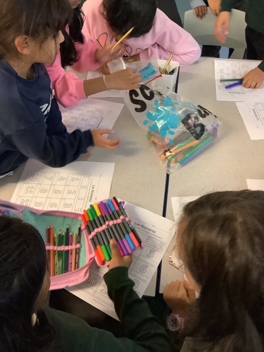 We are learning to count to 12 in our first Spanish club.