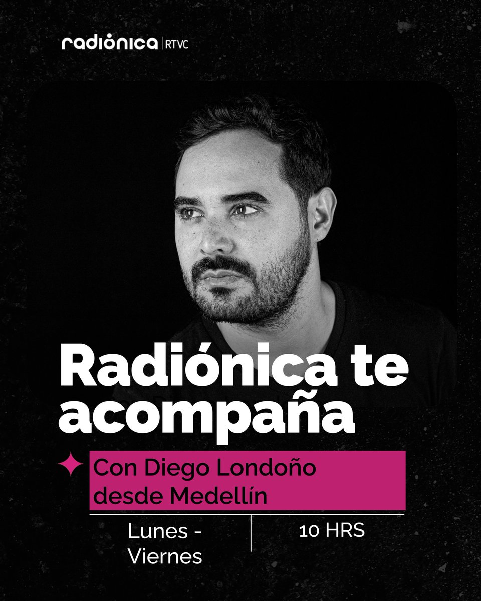 🎶 ¡Tus mañanas suenan a buena música y grandes historias! #RadiónicaTeAcompaña desde Medellín con <a href="/Elfanfatal/">Diego Londoño</a> en un viaje sonoro por los ritmos, acentos y emociones que hacen vibrar a Iberoamérica. 🌎

Sintoniza de lunes a viernes desde las 9:00 a.m. a través de los 550 AM en